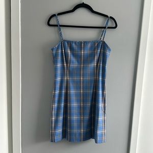 SUNDAY BEST Dress Blue Plaid Gerard Azurine Mini Dress Size 6 Aritzia